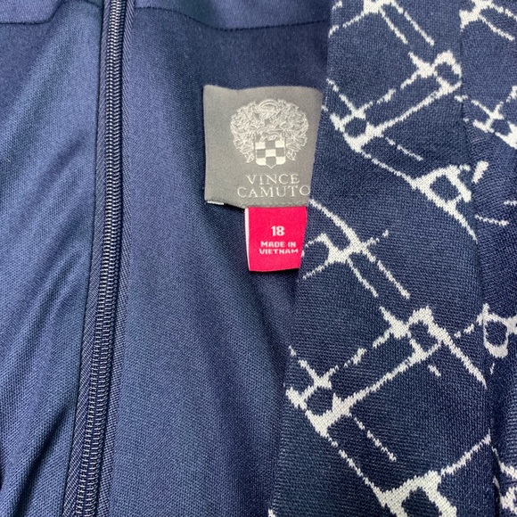 Vince Camuto Navy Blue Fit & Flare Dress - Picture 4 of 8